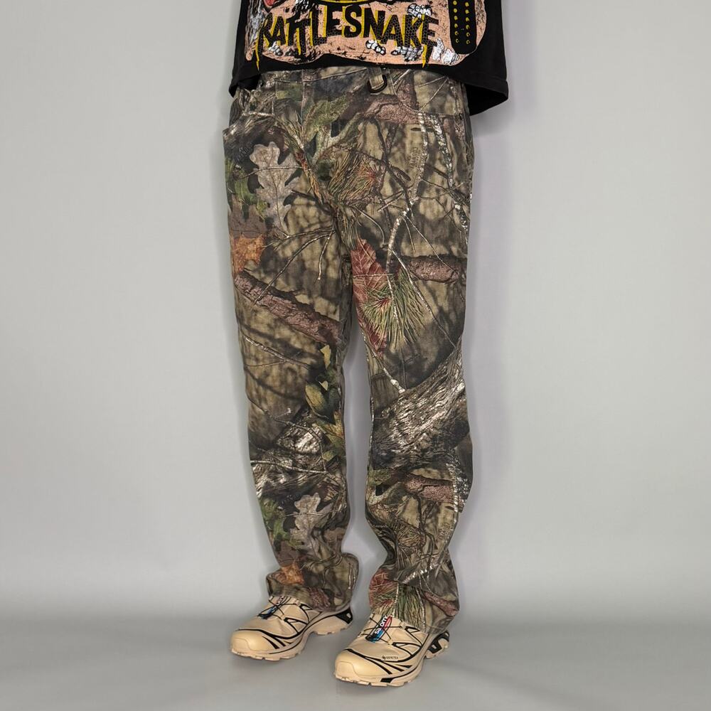 Vintage 90s Mossy Oak Jeans Hunting Camo 38x32 Baggy Wide Leg Woodland